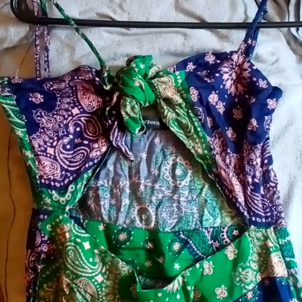Dark Green Blue And Pink One Piece Small!